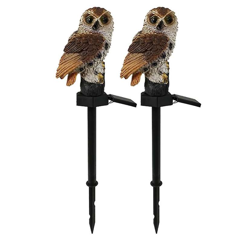 2pcs Outdoor Solar Lawn Lamp Garden Waterproof Path Owl Design B