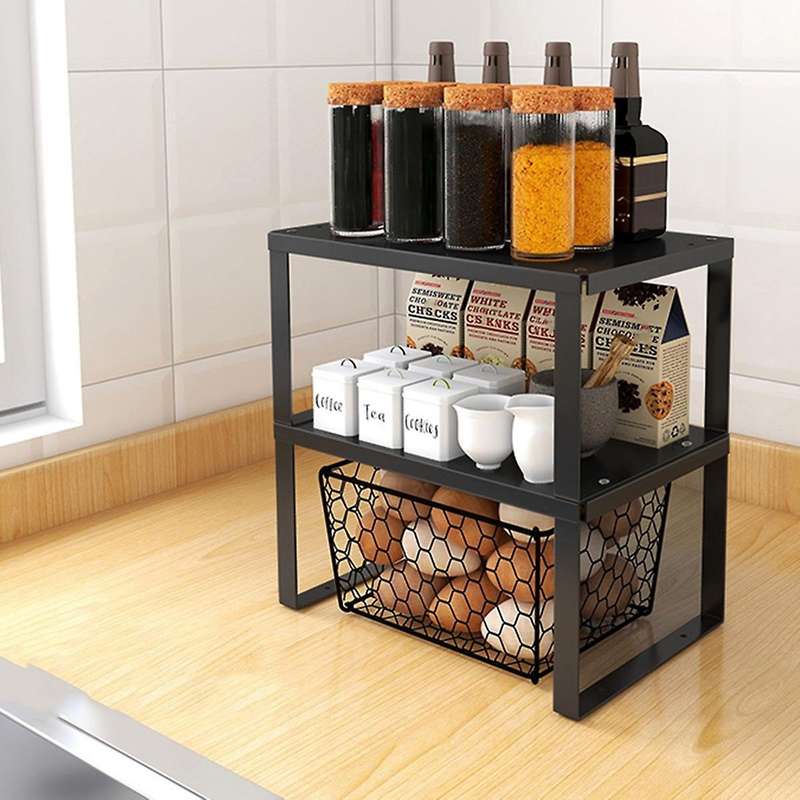 Simple Kitchen Countertop Layered Shelf Desktop Inner Compartment M