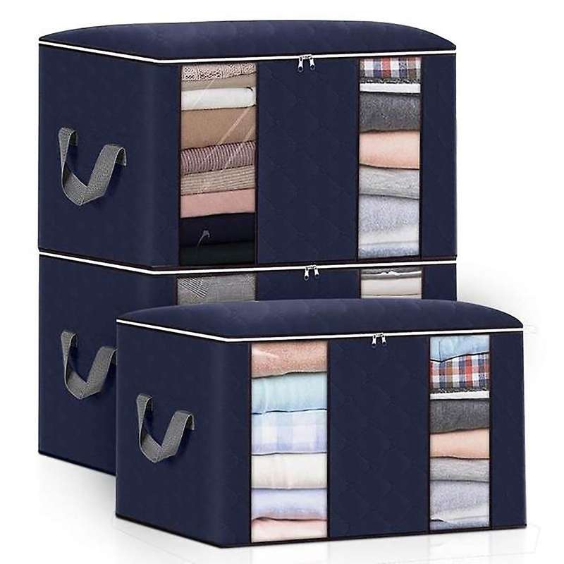3pc Non-woven Fabric Closet Organizer Foldable Clothes Storage Bag-2