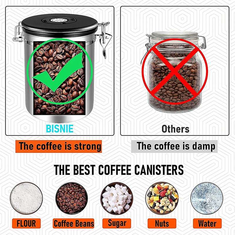 Airtight Coffee Cans,1.5l Coffee Bean Container,storage Jar