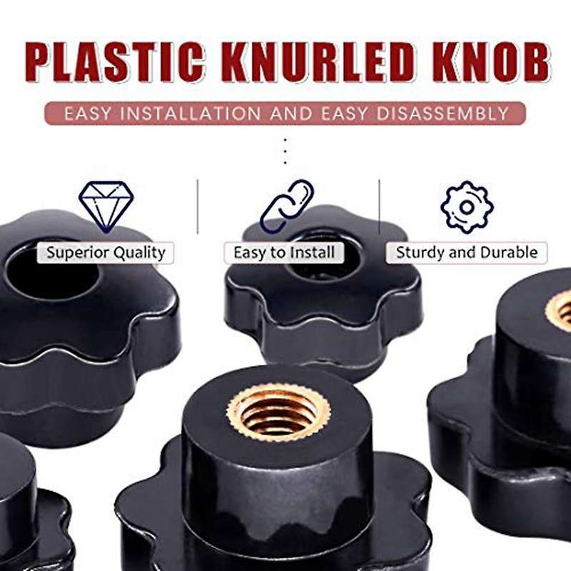 M6/m8/m10 Plastic Screw On Type Knurled Clamping Nuts Knob(30 Pcs)