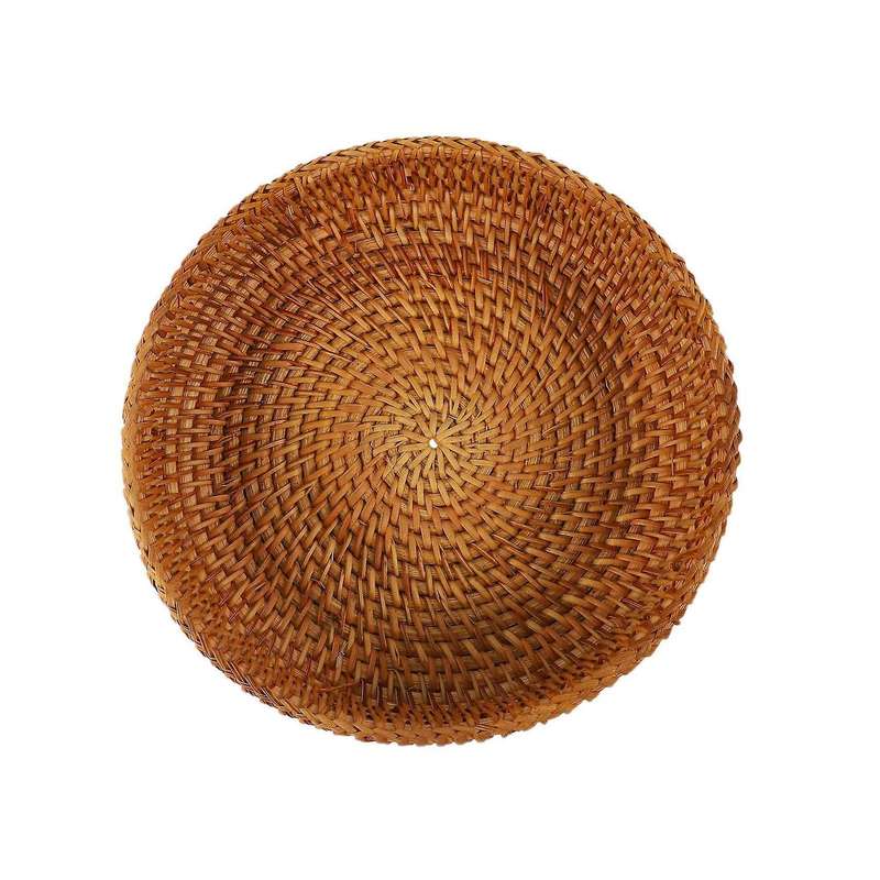 3x Handmade Autumn Rattan Weaving Storage Dish Rattan Bread Basket