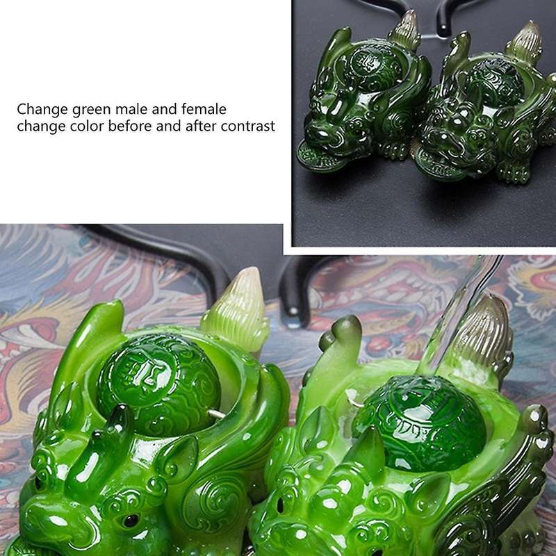 Tea Pet Decoration Toads Can Spray Water Table Tea Set Green