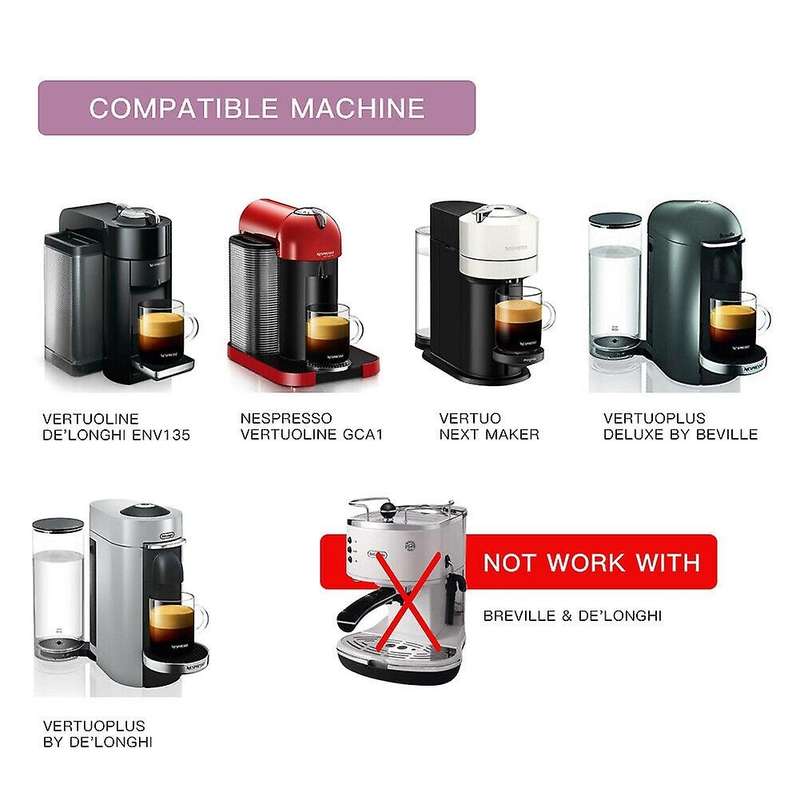 150ml Coffee Capsule Pod &60 Lids for Nespresso Vertuoline Plus Next