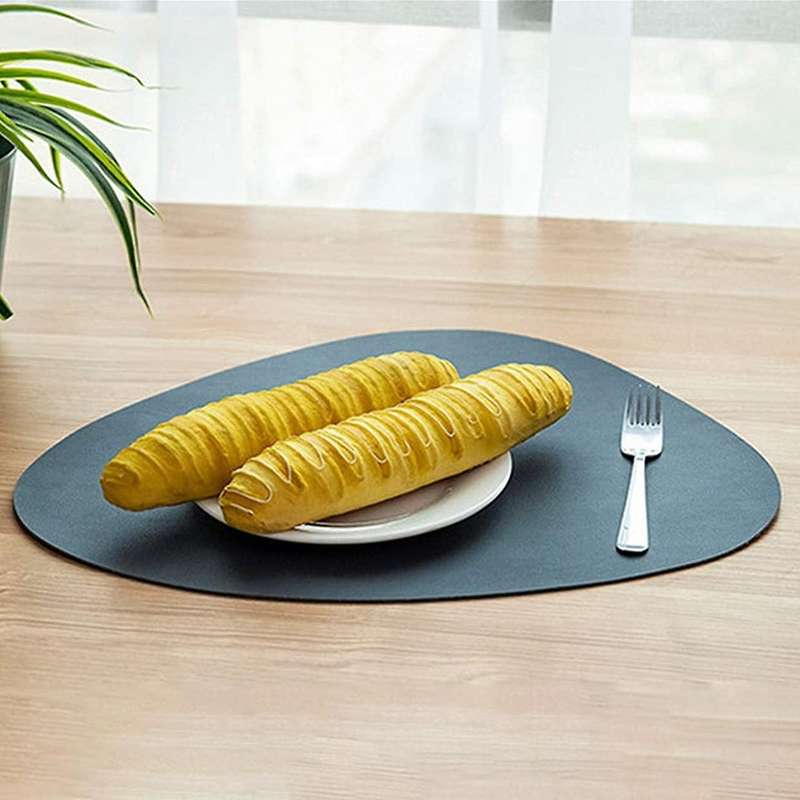 Set Of 6 Triangle Oval Leather Place Mats Washable Place Mats D