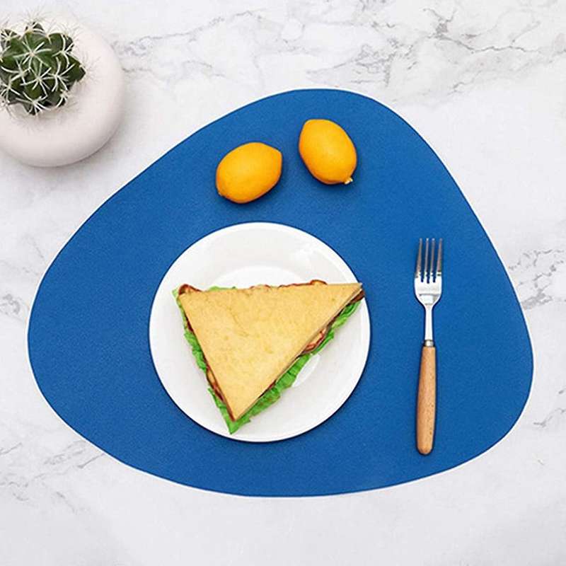 Set Of 6 Triangle Oval Leather Place Mats Washable Place Mats E