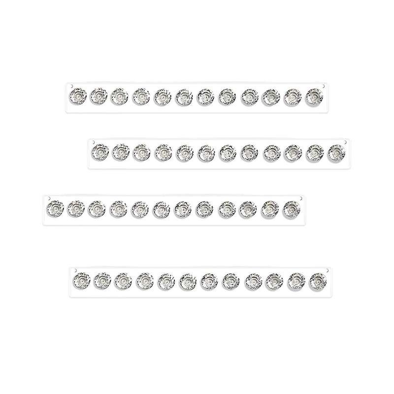 Acrylic Necklace Holder Set Of 4, Hanging with 12 Diamond Shape Hooks