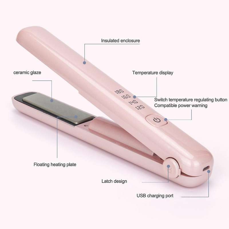 Usb Rechargeable Curling Portable Hair Straighteners Splints Green