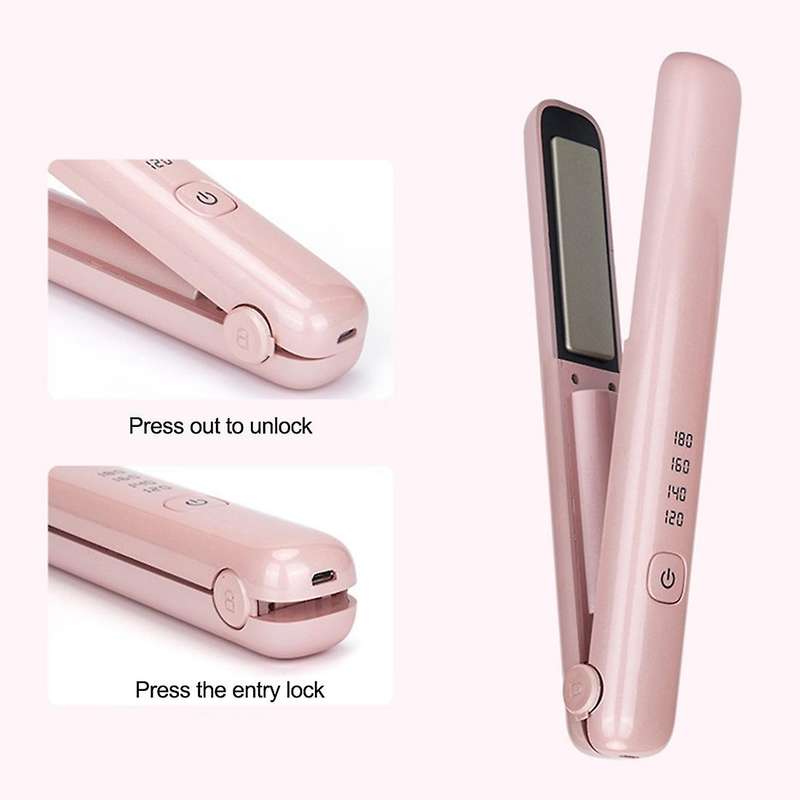 Usb Rechargeable Curling Portable Hair Straighteners Splints Green