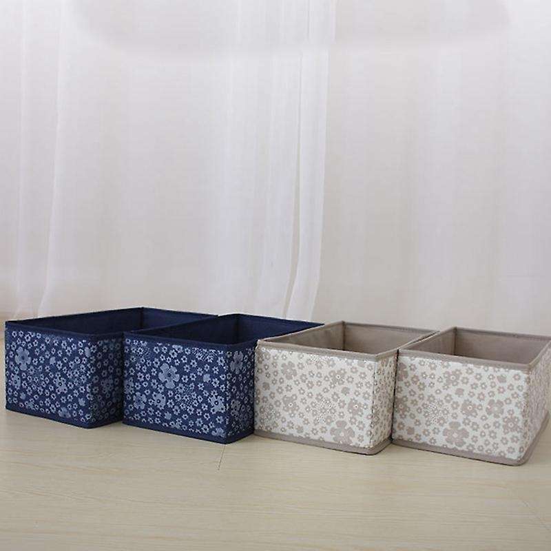 Foldable Storage Box Clothes Underwear Socks Storage Cases (khaki)