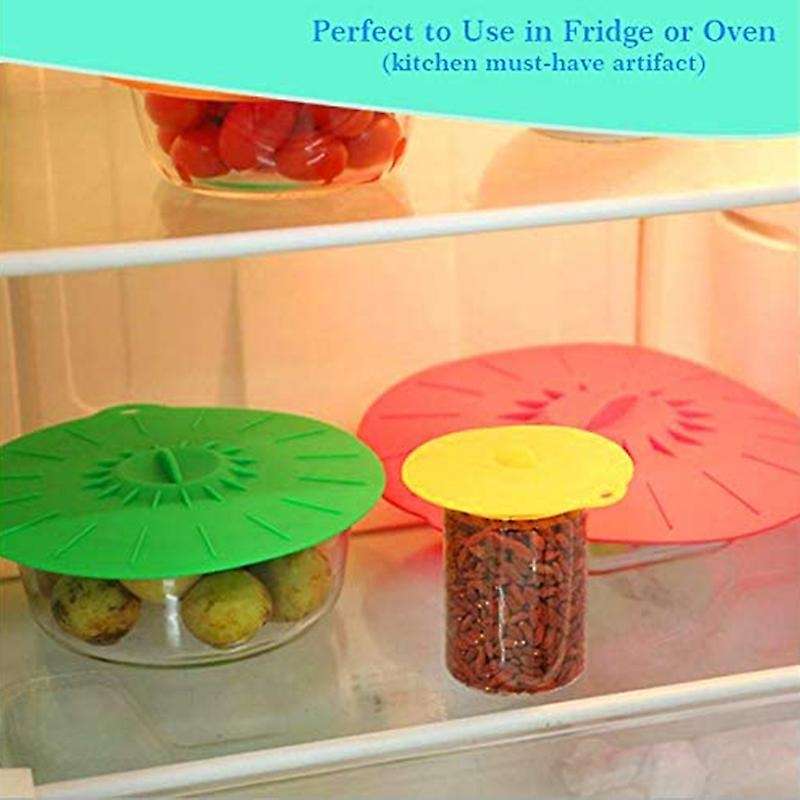 7 Pcs Heat Resistant Microwave Cover - Various Sizes Silicone Lids
