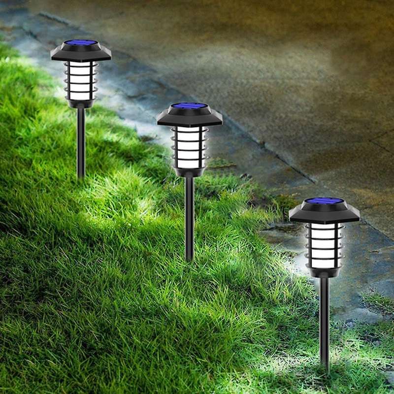 2 In 1 66 Led Solar Flame Light Solar Garden Light Flame/white