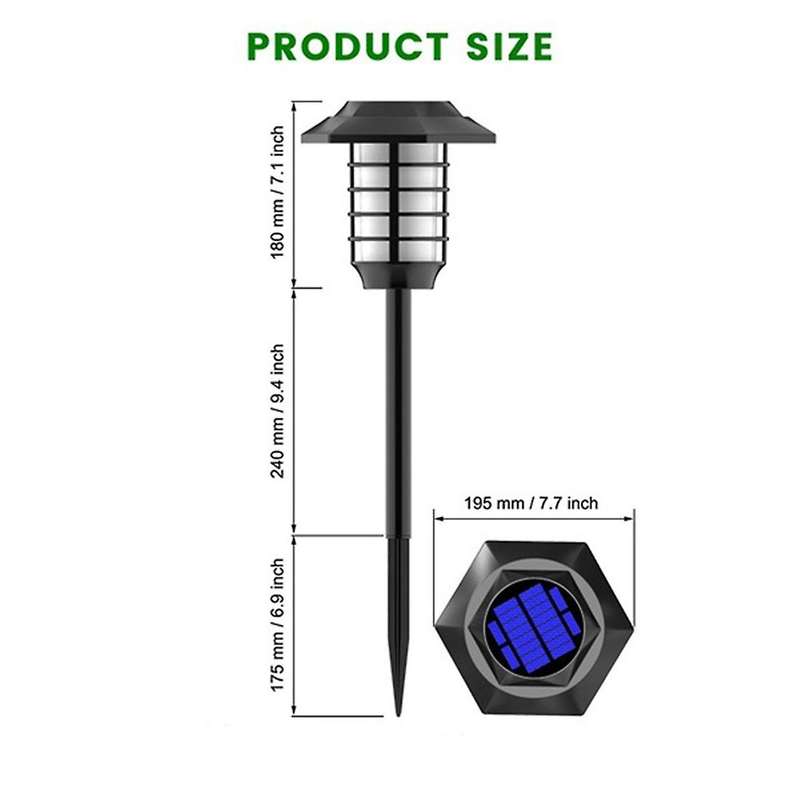 2 In 1 66 Led Solar Flame Light Solar Garden Light Flame/white