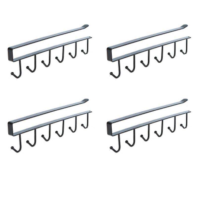 Iron Metal Kitchen Cabinet Hook Wardrobe Storage Rack 6 Row Hooks