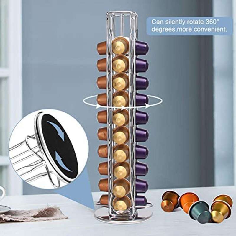 Coffee Capsule Holder for Coffee Pod Storage 40 Capsules Rotating
