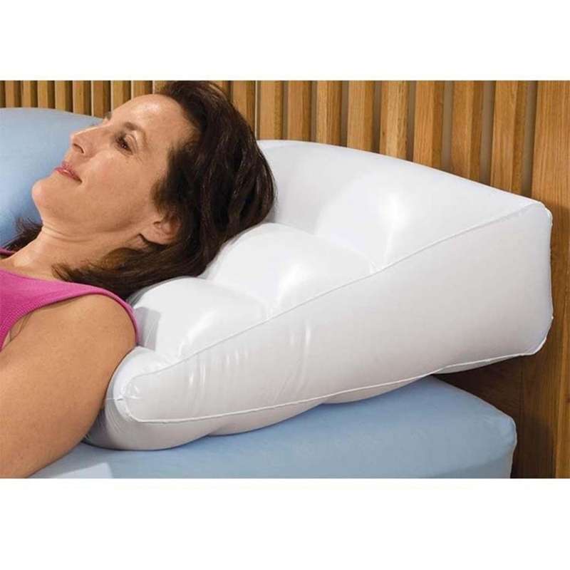 Large Inflatable Bed Wedge Pillow - Portable Lightweight (17ozs)