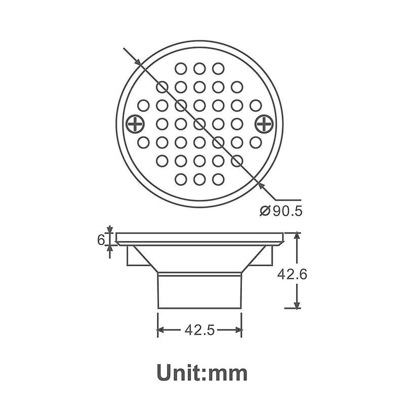 Copper Floor Drains Round Anti-clogging Shower Drain Universal