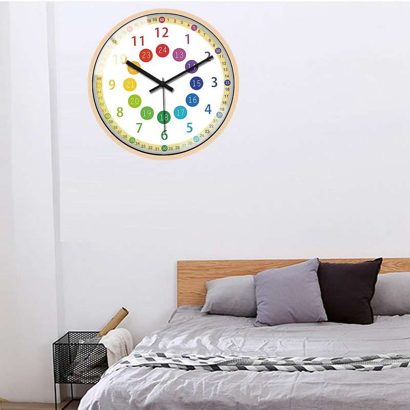 Wall Clock Battery Operated for Children Bedroom School Classroom