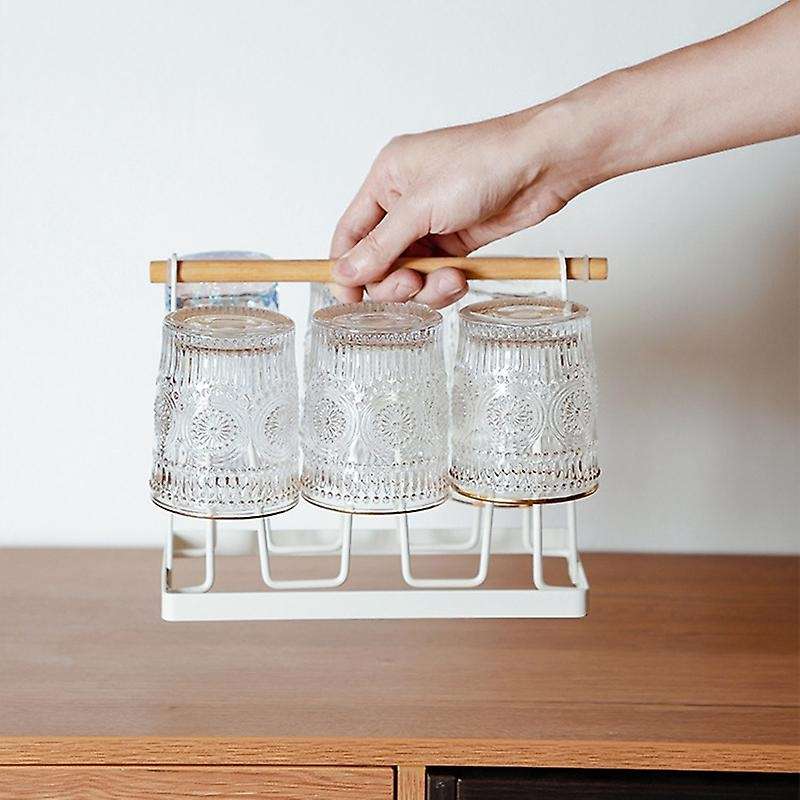 Vintage Wrought Iron Cup Holder Drainer Storage Organizer Stand A