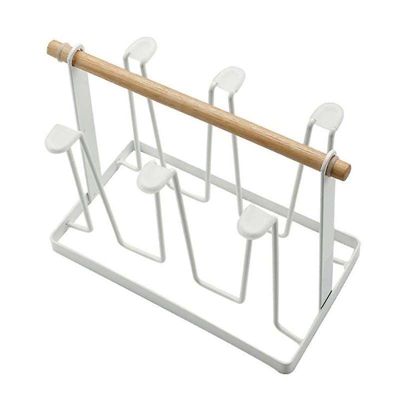 Vintage Wrought Iron Cup Holder Drainer Storage Organizer Stand A