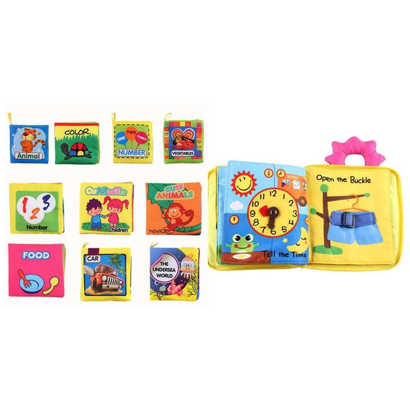 10pcs Intelligence Development Cloth Fabric Book Educational Toy