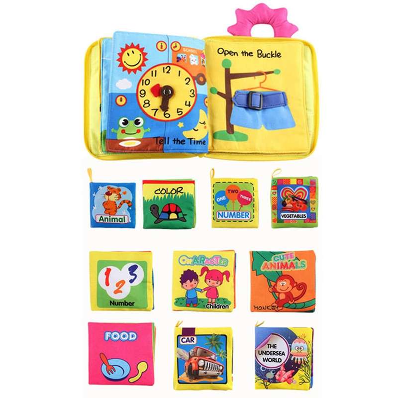 10pcs Intelligence Development Cloth Fabric Book Educational Toy
