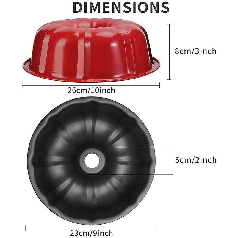 Bundt Cake Pan Nonstick, Fluted Tube Cake Pans for Baking, Heavy Duty