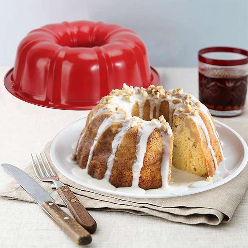Bundt Cake Pan Nonstick, Fluted Tube Cake Pans for Baking, Heavy Duty