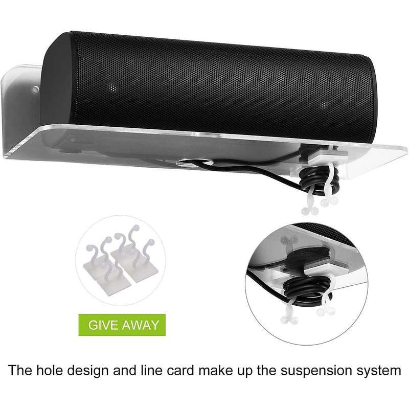Floating Shelves Set Of 3 with Cable Clips - Wall Small Display Shelf