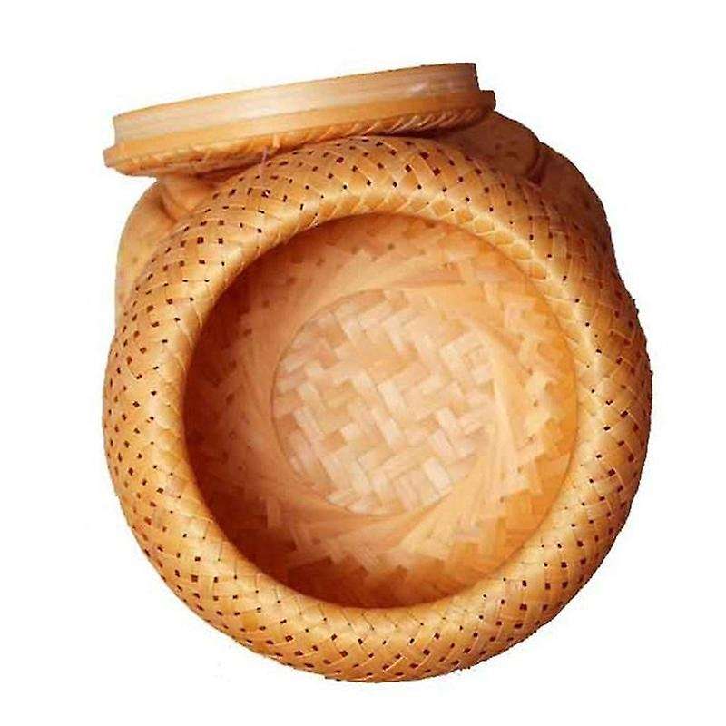 Set Of 4 Bamboo Baskets with Lid for Storing Small Items Storage Box