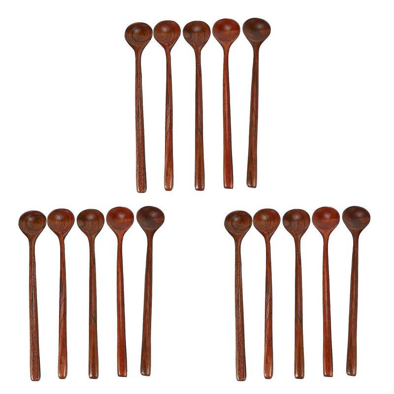 Long Spoons Wooden, 15 Pieces Korean Style 10.9 Inches Spoons