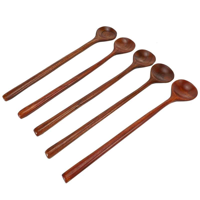 Long Spoons Wooden, 15 Pieces Korean Style 10.9 Inches Spoons