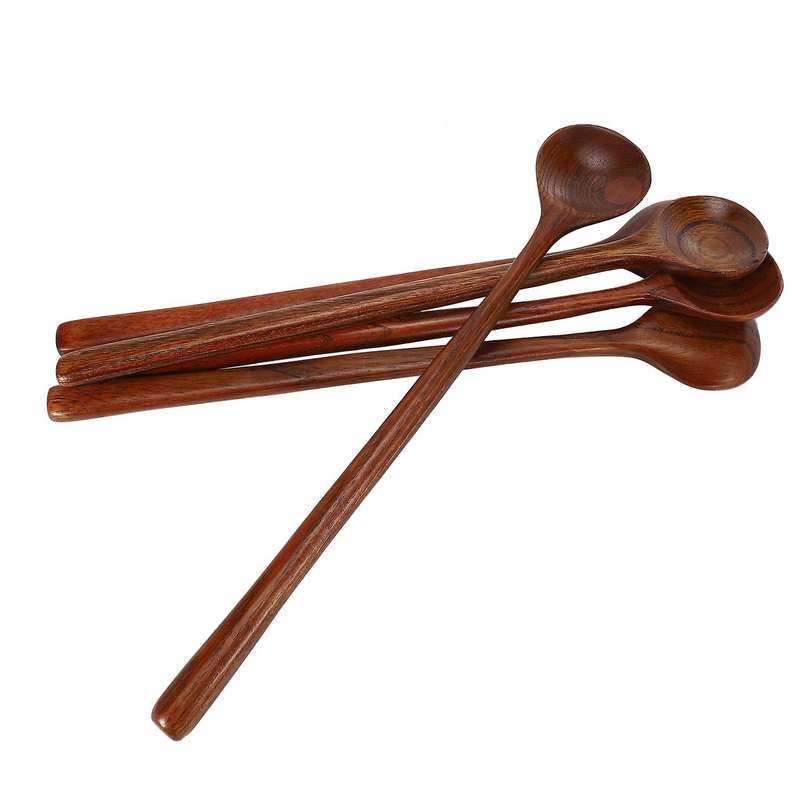 Long Spoons Wooden, 15 Pieces Korean Style 10.9 Inches Spoons