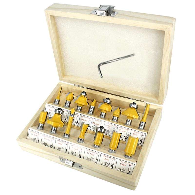 15pcs 8mm Router Bit Set for Wood Bits Tungsten Carbide Cutting