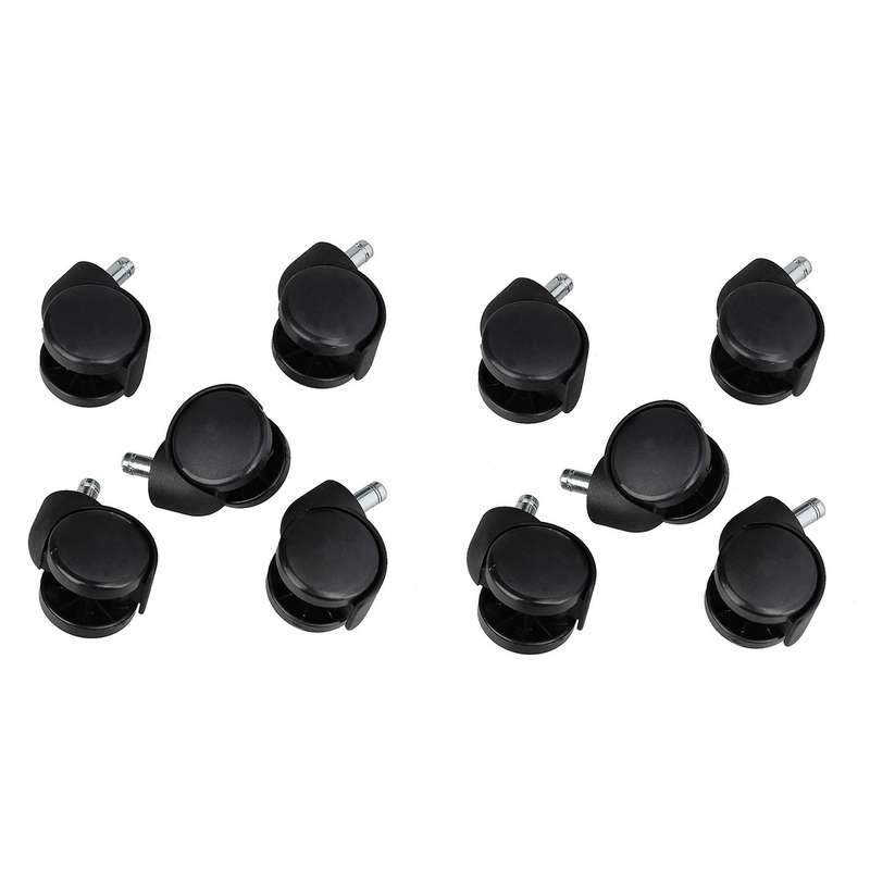 5 X Computer Chair Stem Swivel Castors Casters Wheels Black