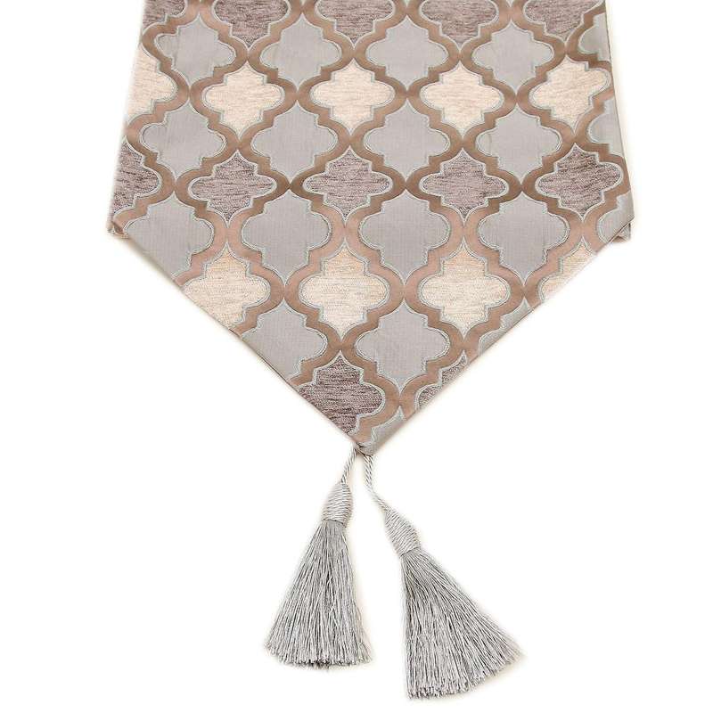 Table Runner Neo-classical Lattice Geometric Relief High-end Bed Flag