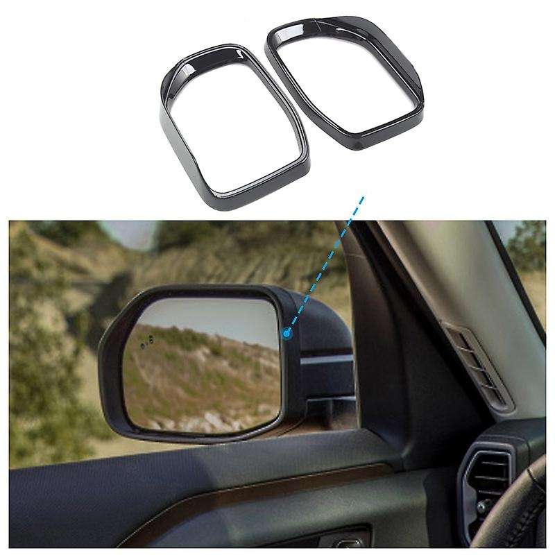 Rear View Mirror Rain Shield Cover for Ford Bronco 2021 Bright Black