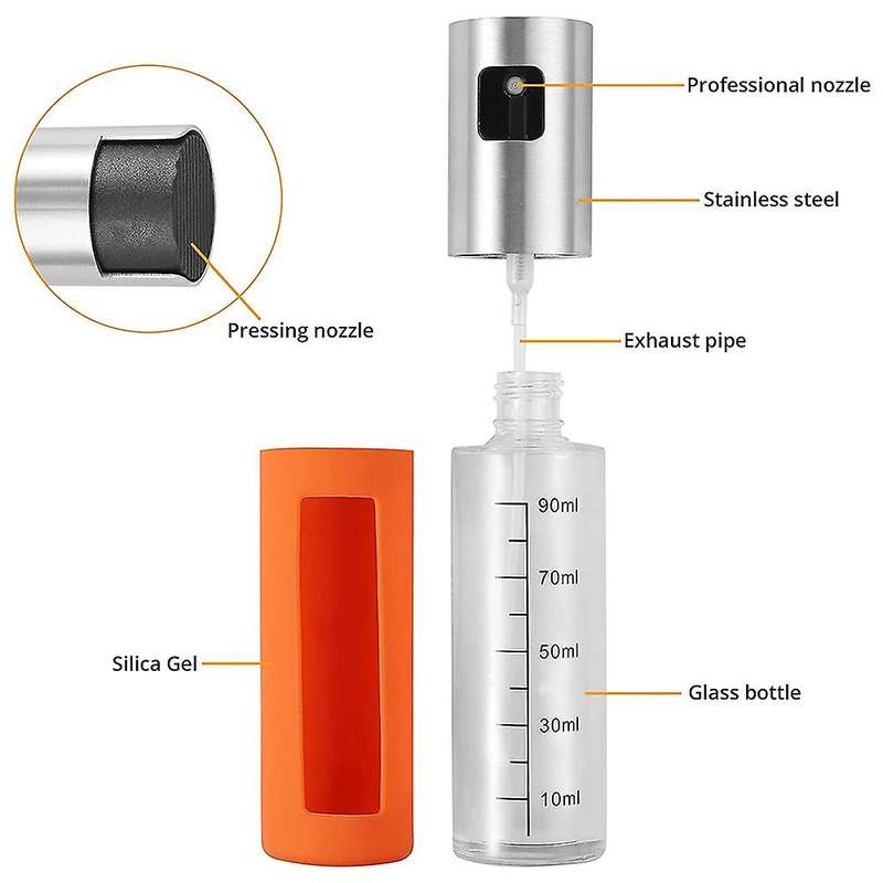 2pcs 100ml Glass Oil Dispenser with Scale, Cleaning Brush,oil Brush