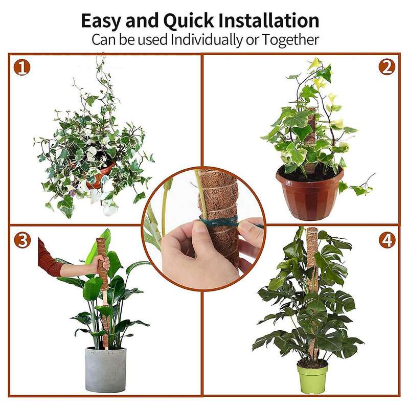 Moss Pole for Climbing Plants Plant Support Pole Coir Moss Stick