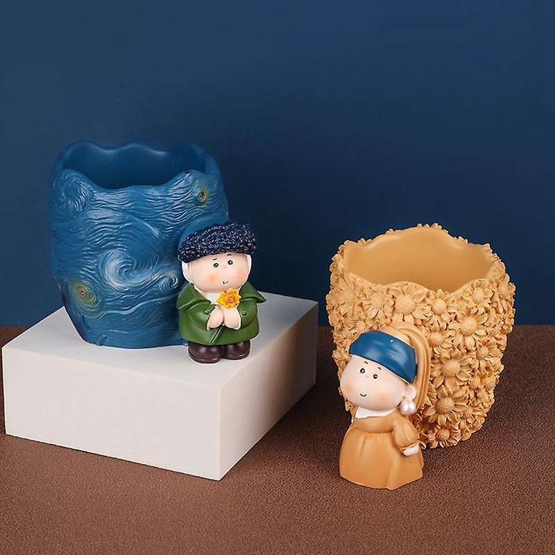 Creative Lovely Pen Holder Desktop Cosmetic Brush Storage Bucket