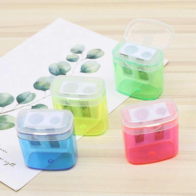 48pcs 4 Color Pencil Sharpener Transparent Pupil Pencil Sharpener