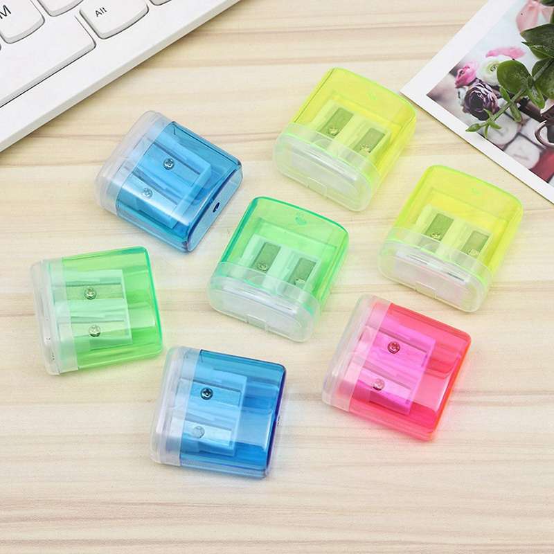 48pcs 4 Color Pencil Sharpener Transparent Pupil Pencil Sharpener
