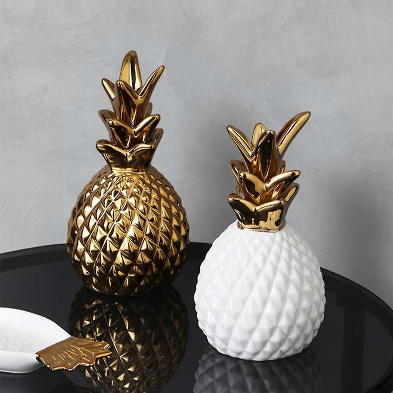 Ceramics Pineapple Shaped Figurine Pineapple Luxury Crafts Gift-a