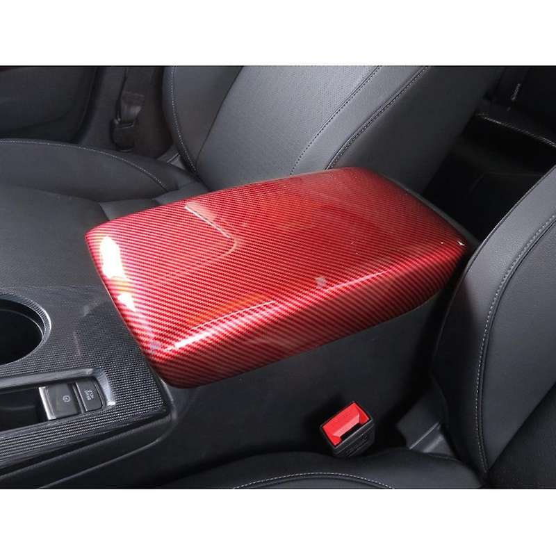 Car Central Armrest Box Panel Carbon Fiber Red for Honda Civic 2022