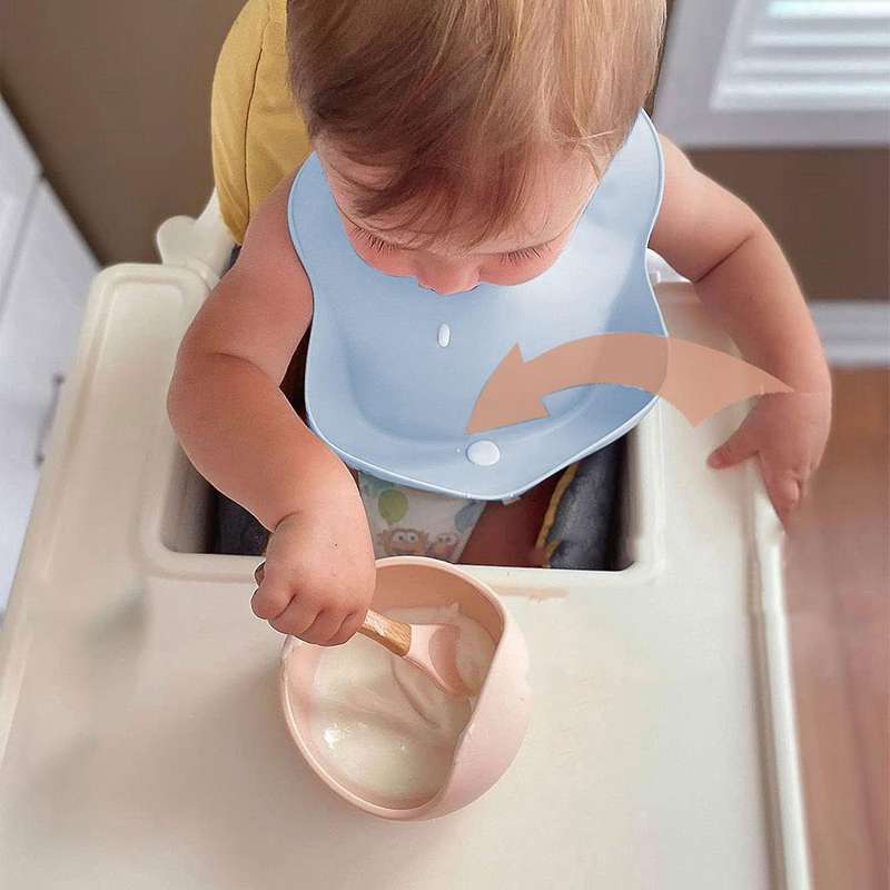 Children's Forks and Spoons Silicone Food Plate Feeding Plate Set 1