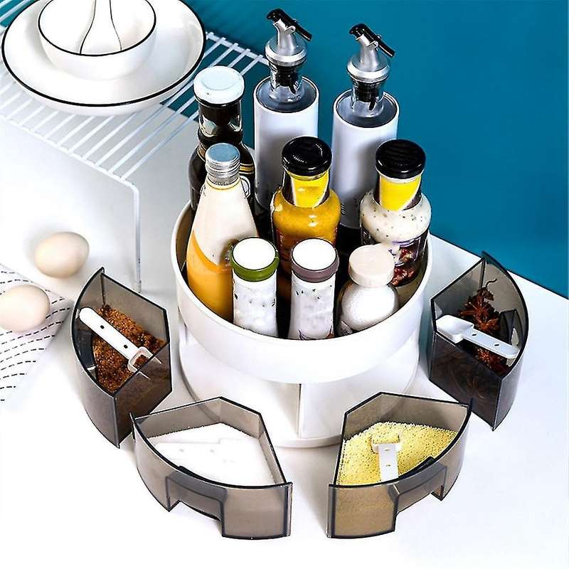 Lazy Susan Turntable Cabinet Organizer Rotating Spice Rack Kitchen B