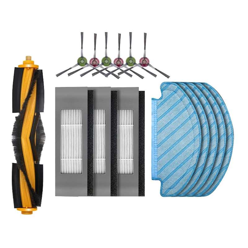 15 Pcs Accessories Main Brush Side Brushes Filters Cleaning Mop Pads