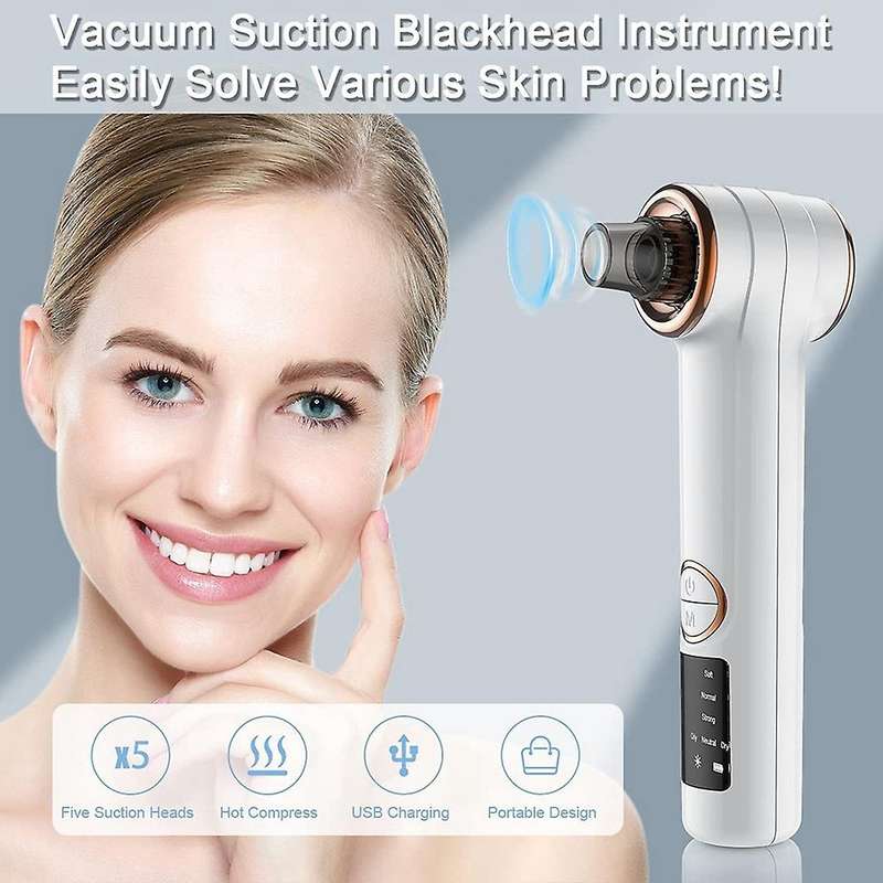Electric Blackhead Remover Blackhead Extractor for Women & Men White