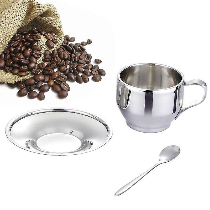 Coffee Cup Set - Stainless Steel Double Walled Cup 125ml (set Of 2)