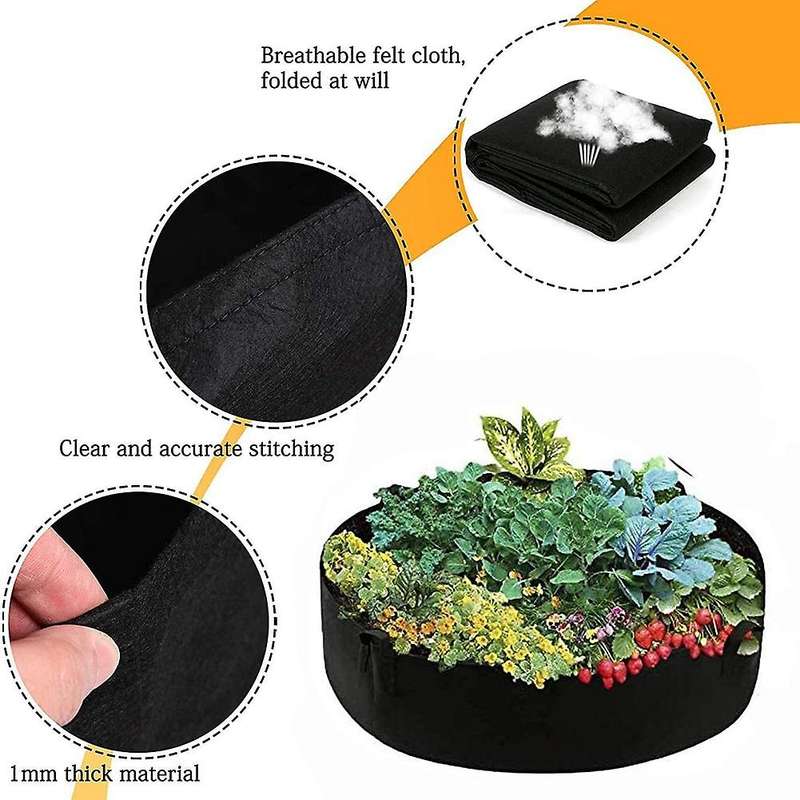 2pcs 50 Gallon Plant Grow Bags Thick Aeration Non-woven Large,a